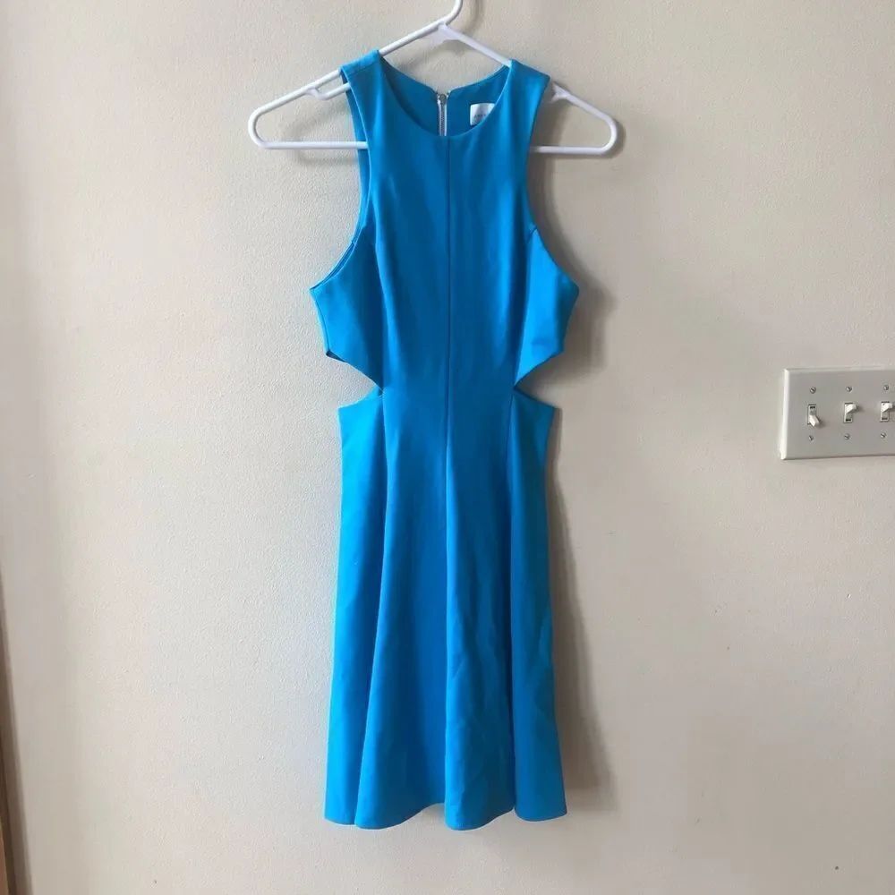 Amanda Uprichard Juliette Cut Out Dress Blue
